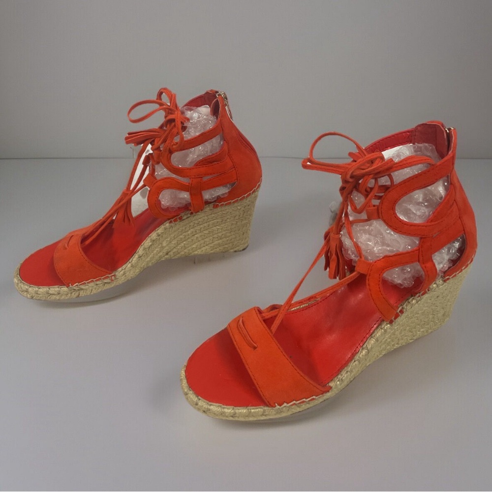 Vince Camaro Stylish Orange Wedge Sandals size 9M - Picture 2 of 10